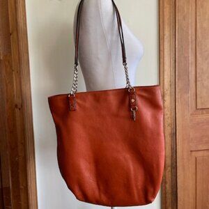 MICHAEL KORS Jet Set Large Chain Tote Orange